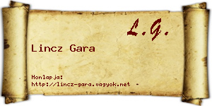 Lincz Gara névjegykártya